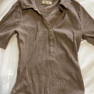 Madewell Taupe Button-Down Women's Shirt